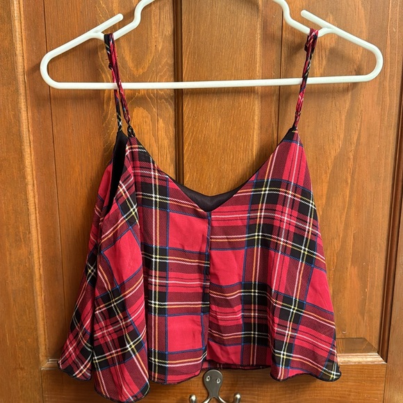 Plaid loose fitting crop top - Picture 2 of 4